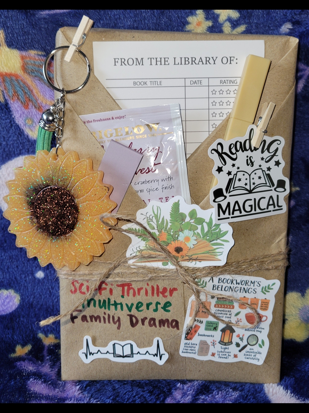 Sunflower Keychain Bookish Gift Set